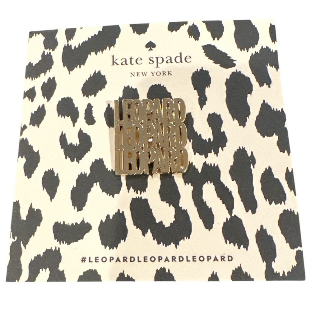 KATE SPADE LEOPARD LEOPARD LEOPARD GOLDTONE LAPEL PIN